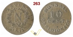 BELGIO - NAPOLEONE I (1804-1814) 10 Centesimi 1814 con segno W. M.O. 4.3.2.2 Gadoury 191c Ae g 25,38 • Moneta coniata durante l'assedio delle forze di...
