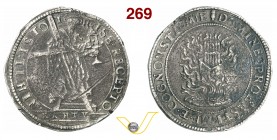 ITALIA - (1629-1630) Scudo primo s.d. D/ S. Andrea con lunga croce e Pisside R/ Crogiolo su fuoco. MIR 660/1 M.O. 4.12.13.1 Ag g 25,38 Molto rara • Mo...