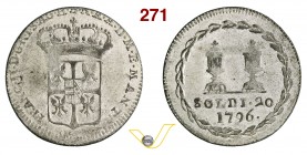 ITALIA - FRANCESCO II (1792-1800) 20 Soldi 1796. Pag. 256 Mi g 3,44 Molto rara • Moneta battuta durante l’assedio francese di Mantova del 1796/1797 q....