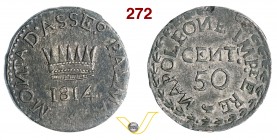 ITALIA - NAPOLEONE I (1804-1814) 50 Centesimi 1814. Pag. 281 M.O. 4.12.20.1 Mi g 13,80 Rara • Moneta coniata durante l'assedio austriaco di Palmanova ...