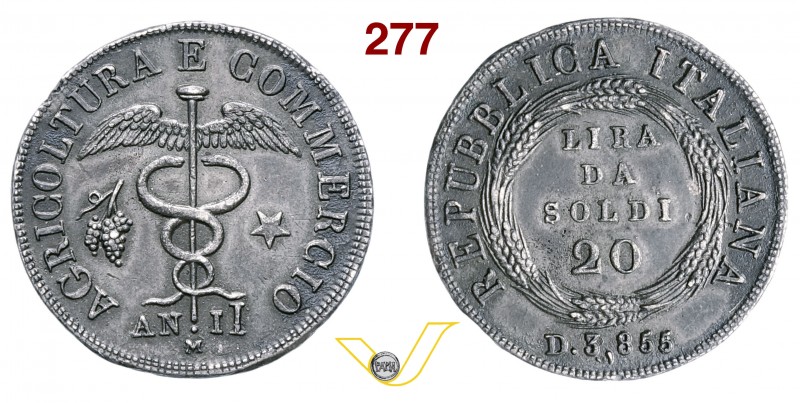 REPUBBLICA ITALIANA (1802-1805) Progetto della Lira da 20 Soldi A. II. P.P. - Lu...