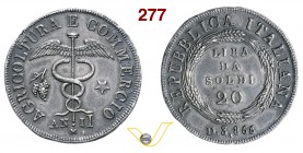 REPUBBLICA ITALIANA (1802-1805) Progetto della Lira da 20 Soldi A. II. P.P. - Luppino PP869 Pb g 3,84 Estremamente rara SPL
