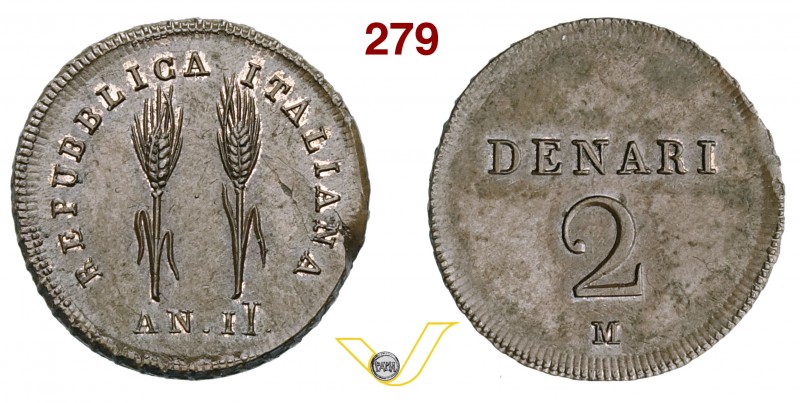 REPUBBLICA ITALIANA (1802-1805) Progetto del 2 Denari A. II, Milano. P.P. 445 Cr...