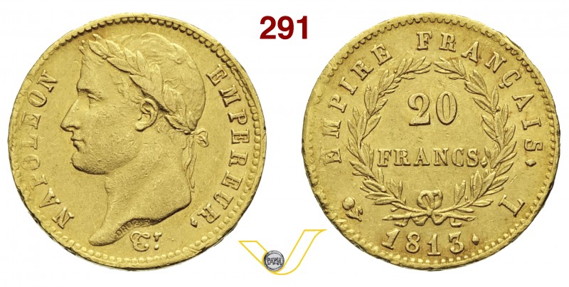 NAPOLEONE I, Imperatore (1804-1814) 20 Franchi 1813 L, Bayonne. Fb. 516 Gad. 102...