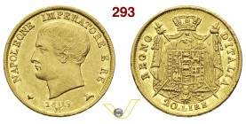 NAPOLEONE I, Imperatore (1804-1814) 20 Lire 1809 Milano. Pag. 19 Au g 6,42 BB+