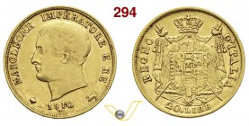 NAPOLEONE I, Imperatore (1804-1814) 20 Lire 1810 Milano. Pag. 20 Au g 6,40 BB