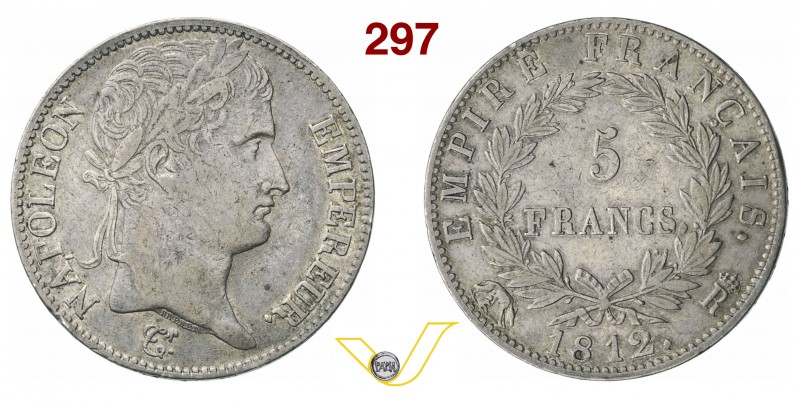 NAPOLEONE I, Imperatore (1804-1814) 5 Franchi 1812 Roma. Pag. 94 Ag g 24,97 Molt...