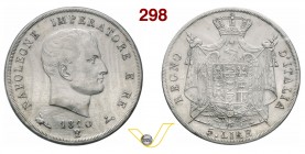 NAPOLEONE I, Imperatore (1804-1814) 5 Lire 1810 Bologna “II° tipo”. Pag. 49a Ag Estremamente rara • Sigillata SPL da Piero Rollero