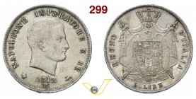 NAPOLEONE I, Imperatore (1804-1814) 5 Lire 1812 Milano “II° tipo”, puntali sagomati. Pag. 30a Ag g 24,97 Rara BB/SPL