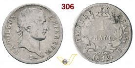 NAPOLEONE I, Imperatore (1804-1814) Franco 1812 Torino. Pag. 51 Ag g 4,79 Molto rara MB