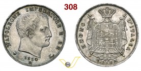 NAPOLEONE I, Imperatore (1804-1814) Lira 1814 Milano “II° tipo”, puntali sagomati. Pag. 47a Ag g 4,97 • Esemplare "cameo", con testa satinata su fondi...