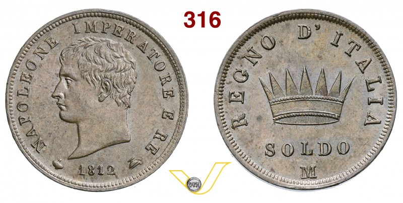 NAPOLEONE I, Imperatore (1804-1814) Soldo 1812 Milano “II° tipo”. Pag. 77 Cu g 1...