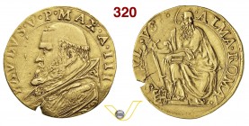 PAOLO V (1605-1621) Quadrupla A. III, Roma. D/ Busto del Pontefice volto a s. R/ San Paolo con spada e libro. Munt. 2 Au g 12,98 Rarissima • Moneta ra...