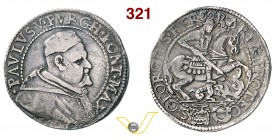 PAOLO V (1605-1621) Testone 1620, Ferrara. D/ Busto del Pontefice R/ San Giorgio a cavallo trafigge il drago. Munt. 214 Ag g 9,30 BB