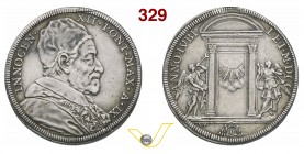 INNOCENZO XII (1691-1700) Piastra A. IX, Roma. D/ Busto a d. R/ La Porta Santa ed ai lati due angeli trombettieri. Munt. 14 Ag g 31,75 • Lievissima tr...