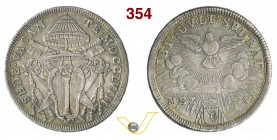 SEDE VACANTE (1758) Mezzo Scudo romano 1758. Munt. 4 Ag g 12,98 Rara • Bella patina di vecchia collezione BB