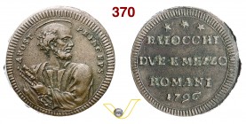 PIO VI (1775-1799) Sampietrino da 2 Baiocchi e mezzo 1796. Munt. 98 Ae g 16,10 SPL