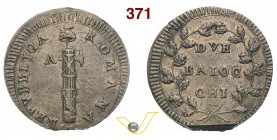 PRIMA REPUBBLICA ROMANA (1798-1799) 2 Baiocchi s.d. per Ancona. Gig. 3b Cu g 15,38 Molto rara • Al D/ sigle TM SPL