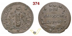 PRIMA REPUBBLICA ROMANA (1798-1799) 2 Baiocchi s.d. per Gubbio. Gig. 2 Pag. 2 Cu g 14,05 Molto rara q.SPL
