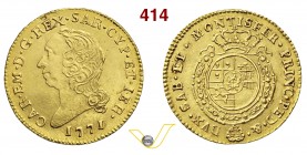 CARLO EMANUELE III (1730-1773) Mezza Doppia 1771. Biaggi 809p MIR 944q Au g 4,78 Molto rara • Restauro al D/ sulla E di REX BB/SPL