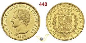CARLO FELICE (1821-1831) 80 Lire 1830 Genova. MIR 1032m Pag. 35 Au g 25,78 • Bell'esemplare SPL