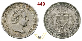 CARLO FELICE (1821-1831) 50 Centesimi 1826 Torino. MIR 1038f Pag. 113 Ag g 2,51 • Bellissima patina SPL÷FDC