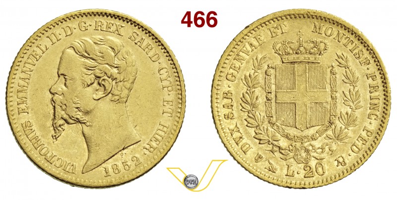 VITTORIO EMANUELE II, Re di Sardegna (1849-1861) 20 Lire 1852 Genova. MIR 1055f ...