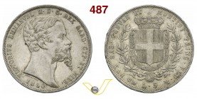 VITTORIO EMANUELE II, Re di Sardegna (1849-1861) 5 Lire 1850 Genova. MIR 1057a Pag. 370 Ag g 25,08 Rara BB÷SPL