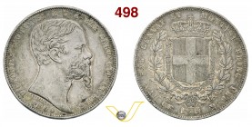 VITTORIO EMANUELE II, Re di Sardegna (1849-1861) 5 Lire 1860 Torino. MIR 1057t Pag. 389 Ag g 25,00 Rara • Bella patina e fondi brillanti BB+