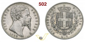VITTORIO EMANUELE II, Re Eletto (1859-1861) 5 Lire 1859 Bologna. MIR 1063a Pag. 432 Ag g 24,95 Rarissima BB÷SPL