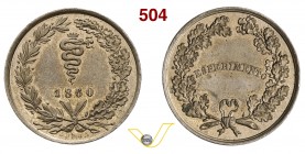 VITTORIO EMANUELE II, Re Eletto (1859-1861) Esperimento 1860, Milano, senza indicazione del valore. P.P.58 Sim. 36a Luppino PP41 Cu/Sn g 5,06 mm 23 Ra...