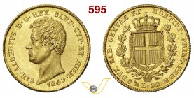 SAVOIA CARLO ALBERTO (1831-1849) 20 Lire 1849 Genova. Varesi 69 Au q.FDC