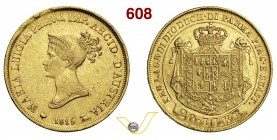Parma MARIA LUIGIA (1814-1847) 20 Lire 1815 (Milano) Varesi 169 Au Molto rara • Colpetto BB/q.SPL