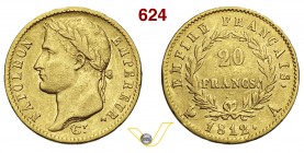 FRANCIA NAPOLEONE I, Imperatore (1805-1814) 20 Franchi 1812 A (Parigi) Varesi 302 Au BB