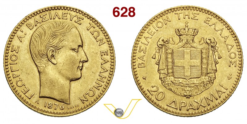 GRECIA GIORGIO I (1863-1913) 20 Dracme 1876 A (Parigi) Varesi 540 Au Molto rara ...