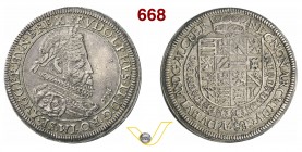 AUSTRIA RODOLFO II (1576-1612) Tallero 1606. D/ Busto laureato e corazzato R/ Stemma coronato. Dav. 3035 Ag g 28,53 • Bella patina BB÷SPL