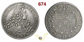 AUSTRIA GIUSEPPE I (1705-1711) Tallero 1707, Hall. Dav. 1018 Ag g 28,62 • Bella patina su fondi lucenti SPL