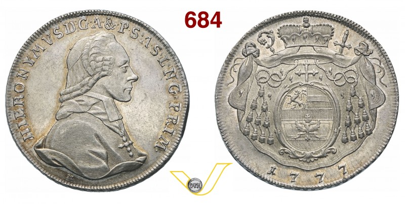 AUSTRIA - Salisburgo GERONIMO GRAF VON COLLOREDO-WALLSEE (1772-1803) Tallero 177...