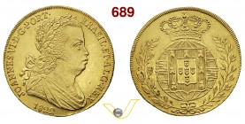 BRASILE GIOVANNI VI (1818-1822) 6400 reis 1822. Fb. 98 Au g 14,32 • Hairlines q.FDC