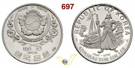 COREA DEL SUD 100 Won 1970. Kr. 8 Ag g 5,58 Rara • Solo 4350 es. coniati FDC/proof