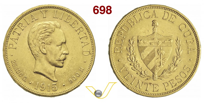 CUBA Serie composta da: 20 Pesos 1915, 10 Pesos 1916, 5 Pesos 1916, 4 Pesos 1916...