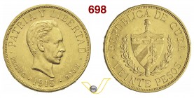 CUBA Serie composta da: 20 Pesos 1915, 10 Pesos 1916, 5 Pesos 1916, 4 Pesos 1916 e 1 Peso 1916. Fb. 1, 3, 4, 5, 7 Au (tot. 5 es.) BB÷SPL