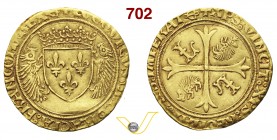 FRANCIA LUIGI XII (1498-1515) Scudo d'oro. D/ Stemma coronato affiancato da due porcospini R/ Croce gigliata; nei quarti due porcospini e due L. Fb. 3...