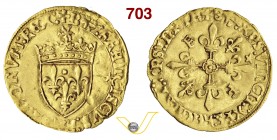 FRANCIA FRANCESCO I (1515-1547) Scudo d'oro del Sole, Bayonne. D/ Stemma coronato R/ Croce gigliata con due gigli e due F nei quarti. Fb. 345 Au g 3,2...