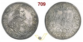 GERMANIA - Augsburg FERDINANDO III (1637-1657) Tallero 1643. Dav, 5039 Ag g 29,05 • Bella patina; graffietti dietro la nuca SPL