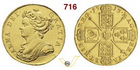 GRAN BRETAGNA ANNA (1702-1714) 2 Ghinee 1713. Fb. 318 Au g 16,30 Molto rara • Moneta dagli ottimi rilievi (BB÷SPL) ma sul taglio probabili segni di mo...