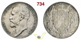 LIECHTENSTEIN GIOVANNI II (1858-1929) 5 Kronen 1904. Kr. 4 Dav. 216 Ag g 24,02 SPL÷FDC