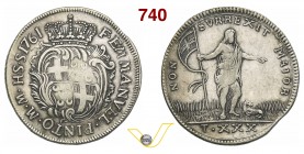 MALTA EMMANUEL PINTO (1741-1773) 30 Tarì 1761. Restelli/Sammut 85 Ag g 29,19 q.BB
