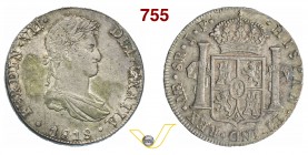 PERU' FERDINANDO VII (1808-1822) 8 Reales 1818 JP, Lima. Kr. 117.1 Ag g 27,10 • Al rovescio bella patina BB/SPL