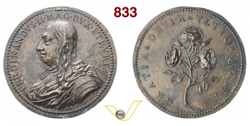 FERDINANDO II DE' MEDICI (1610-1670) Medaglia 1666. D/ Busto corazzato R/ Ramo d...